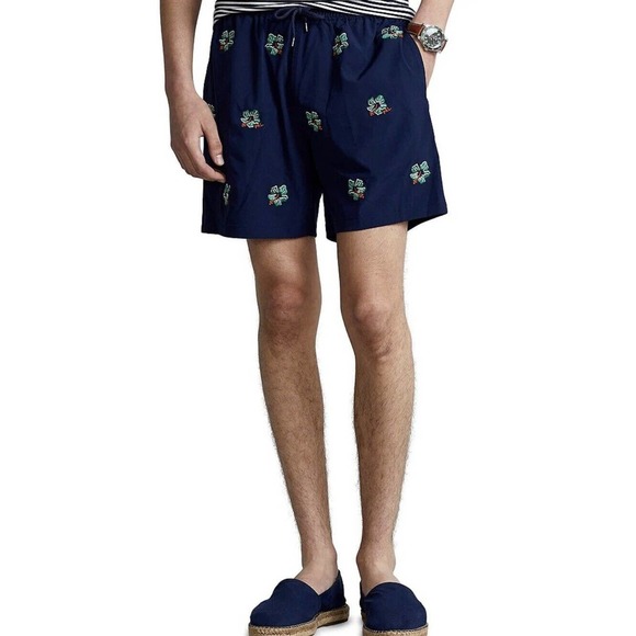 New Polo Ralph Lauren Newport Navy 5.75" Traveler Classic Swim Trunks Si… - Picture 1 of 3